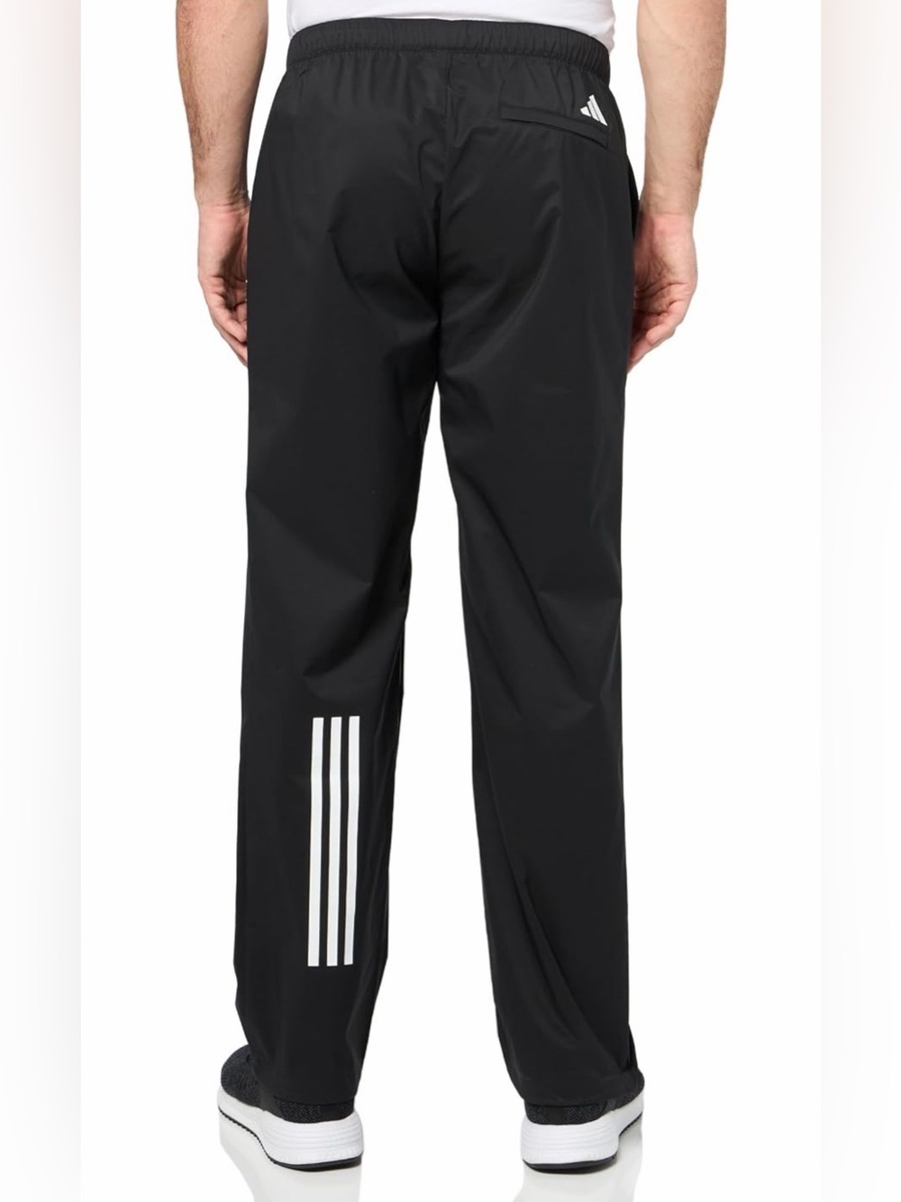 adidas Black Men's Core Provisional Pants White 3‑Stripe Accent